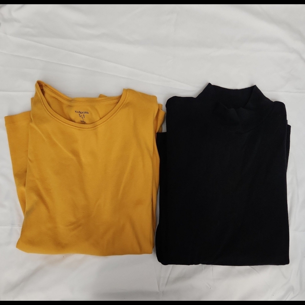 Kim rogers Women's Size large lot of 2 long sleeve tops #A4